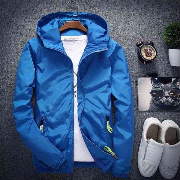 

plus size 6xl 7xl spring autumn bomber jacket men women casual solid windbreaker zipper thin hooded coat outwear male jacket 210819, Black;brown