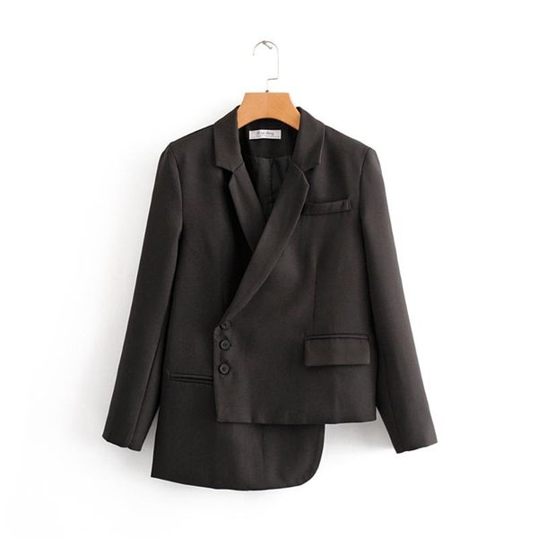 

women's suits & blazers 2021 spring lapel long sleeve niche homemade irregular design suit jacket fashionable lazy wind wild casual, White;black