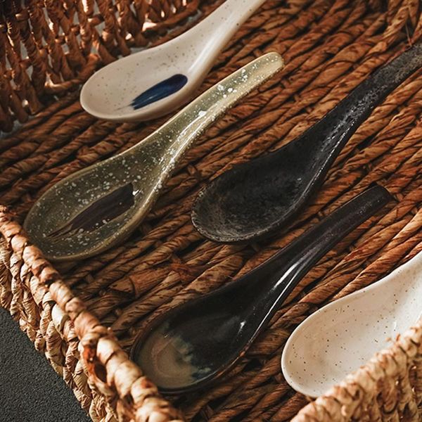 

spoons japanese-style ceramic spoon children's rice kitchen tableware stir soup
