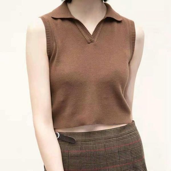 

woman sweater vest korean style vintage tank women knit sleeveless knitted cropped women's vests, Black;white