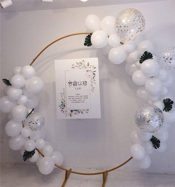 

circle wedding arch background wrought iron shelf decorative props diy round party flower with frame decoration