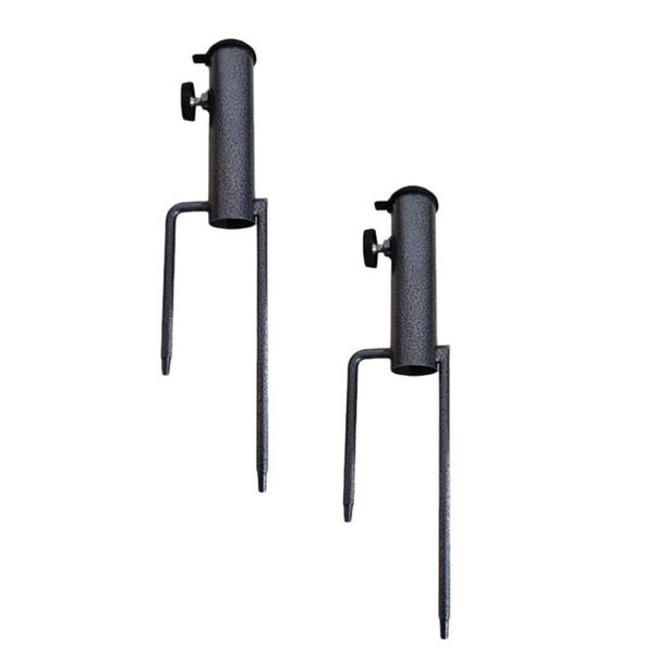 

umbrellas 1 set 2pcs heavy duty beach umbrella anchors stakes holders (black)