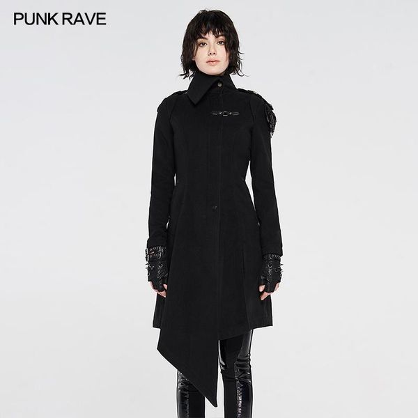 

women's wool & blends simple military uniform woolen coat wy-1198ecf, Black