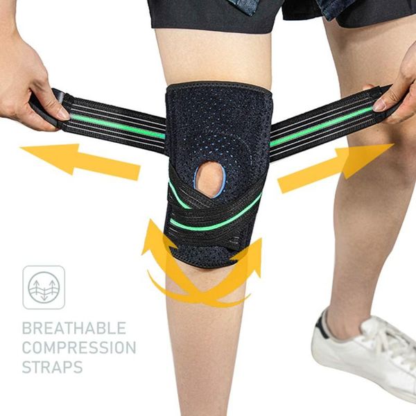 

elbow & knee pads 1pcs support brace kneepads compression with adjustable strap fitness basketball tennis protector bandage m, Black;gray