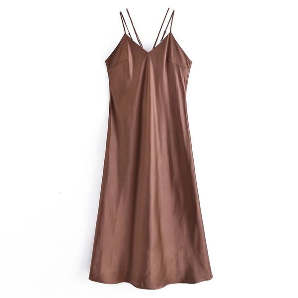 

autumn winter fashion brown sleeveless suspender satin slim casual, White;black