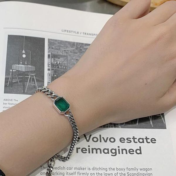 

bangle meyrroyu ladies fashion jewelry simple temperament geometric emerald bracelet couple party accessories wholesale 2021, Black