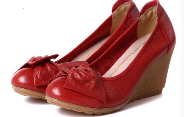 

dress shoes 2021 women's in spring and autumn with style fashion slope heel round head bowknot, Black
