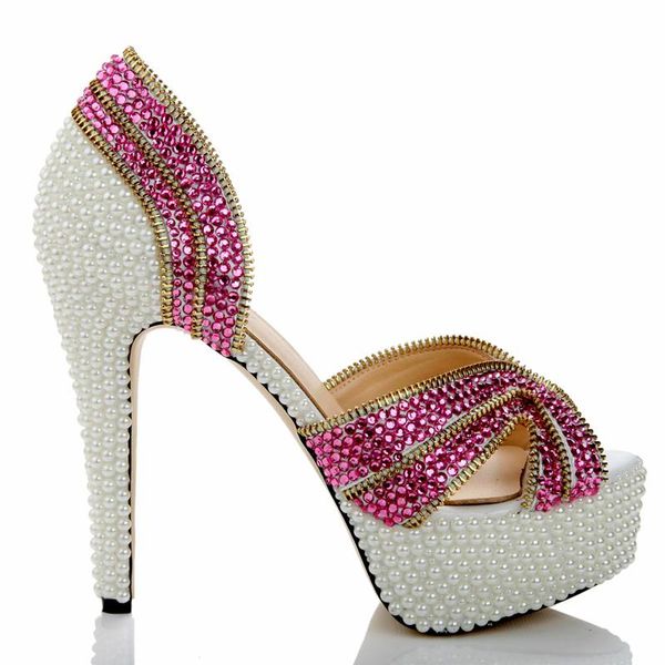 

dress shoes summer open toe high-heeled party prom pumps genuine leather women rhinestone sandals fashion pink crystal wedding, Black