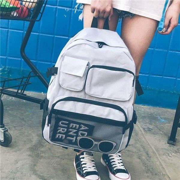 

backpack 2021 korean versionn fashion small fresh port wind multi-function large capacity