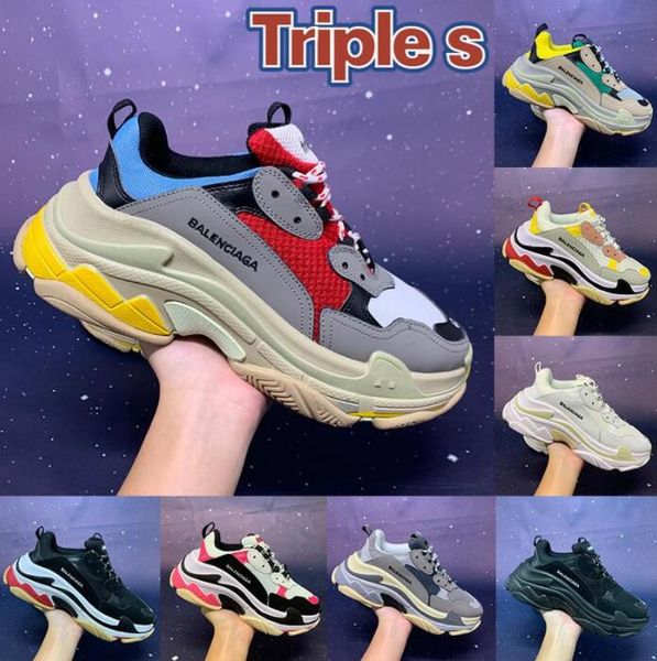 

andd1y_balencaiga 2021 fashion triple-s paris men casual shoes black white red green yellow blue grey pink women sneakers mens trainers