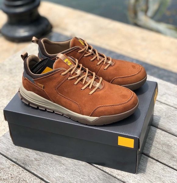 

2021 Leather cushioning casual shoes Men's outdoor waterproof travel hiking shoes Retro style wear-resistant outsole top quality trainers 39-44, Brown