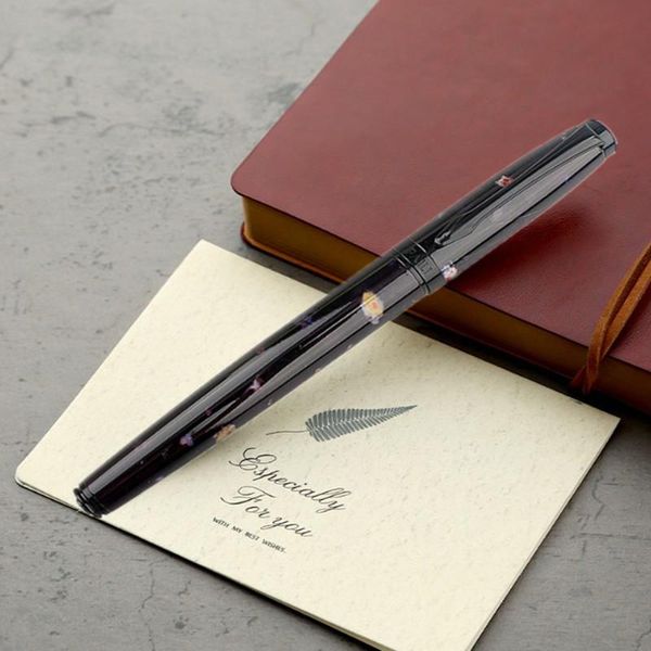 

fountain pens luxury metal 07 pen gun gray black camellia iridium ink stationery student office school supplies