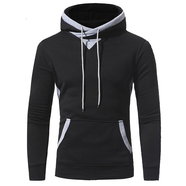 

tracksuit Sweatpants man's wool long sleeves pullover hoodies pocket kangaroo type thin tops with cord, Gray