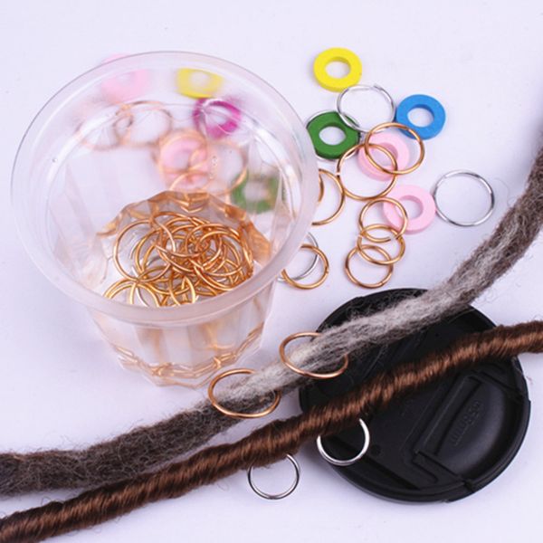 

reggae wig dirty braid decoration aluminum headdress hair hand diy accessories big ring, Black