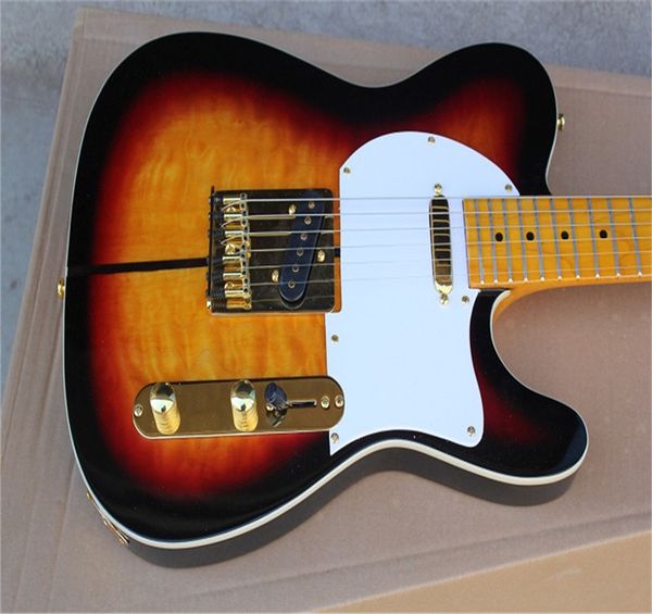 

2021 arrival f telecaster sunburst custom shop tuff dog tele signature electric guitar golden hardware
