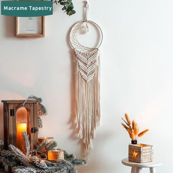 

tapestries hand-wowen wall hanging tapestry macrame tassels boho tapisserie room decor for bedroom living garden layer wave home