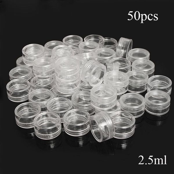 

storage bottles & jars 50pcs/lot sample clear cream jar mini cosmetic containers transparent pot for nail arts small can tin