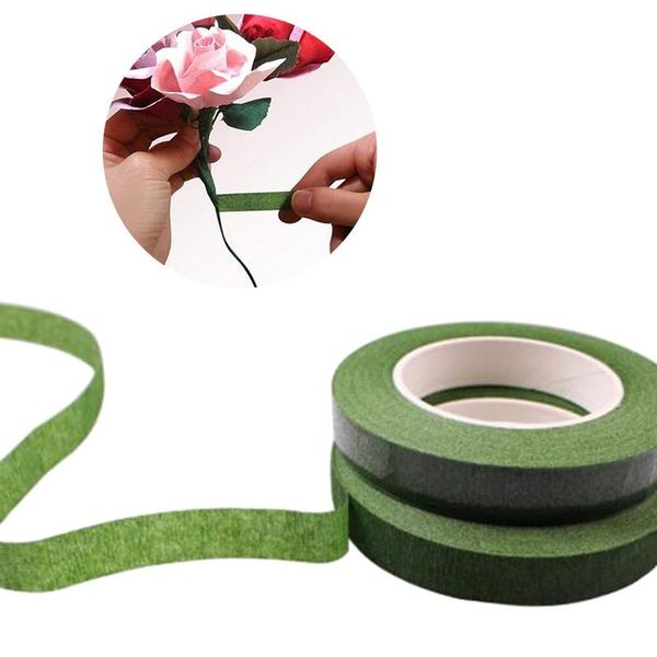 

decorative flowers & wreaths 30 yard 12mm self-adhesive bouquet floral stem tape artificial flower stamen wrapping florist green tapes diy s