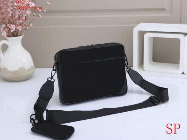

designer shoulder fashion iconic men messenger bag 2pcs/set pieces black grey floral canvas crossbody bag coin purse pouch yht