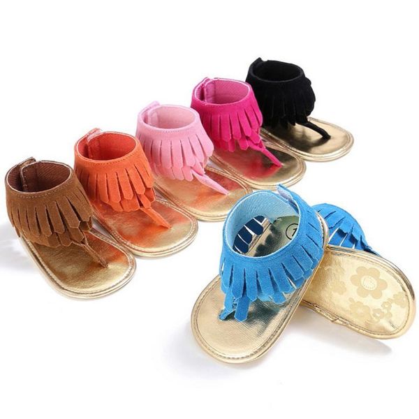 

first walkers baby girl summer shoes tassel anti-slip flip flop born walker prewalker frige 0-18m sd12