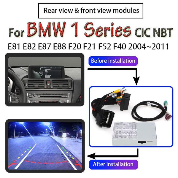 

car rear view cameras& parking sensors for 1 series e81 e82 e87 e88 f20 f21 f52 f40 2004~2021 cic nbt interface adapter camera original