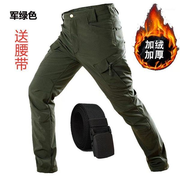 

men's pants x7 tactical trousers to keep warm waterproof wear-resisting tooling autumn winter combat uniform loose more pockets, Black
