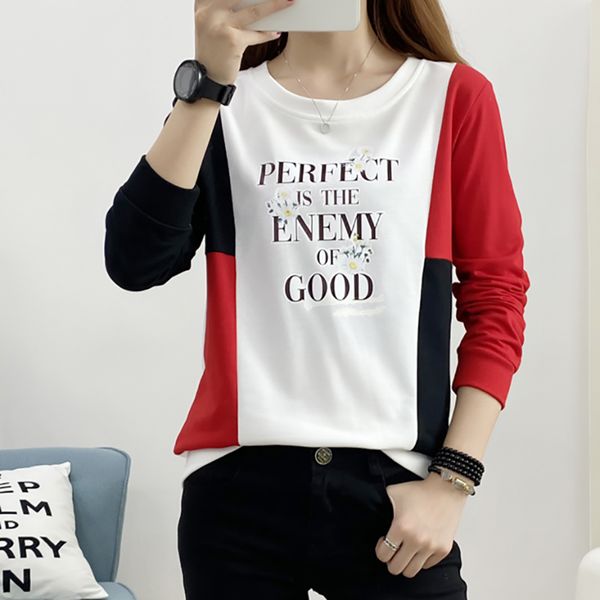 

women's knits & tees plus size print pullovers patchwork sweatshirt women long sleeve oversized hoodie clothes autumn sweat femme sudad, White