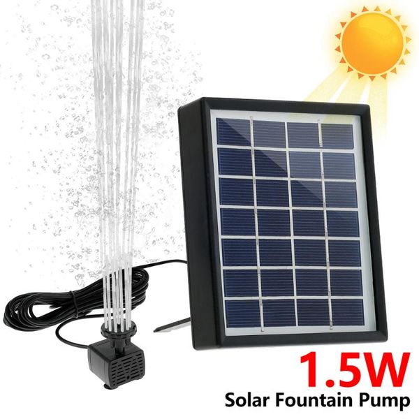 

2w/7v solar panel fountain 220l/h water pump black garden pool pond aquarium long life span sunlight bird baths spray nozzles decorations