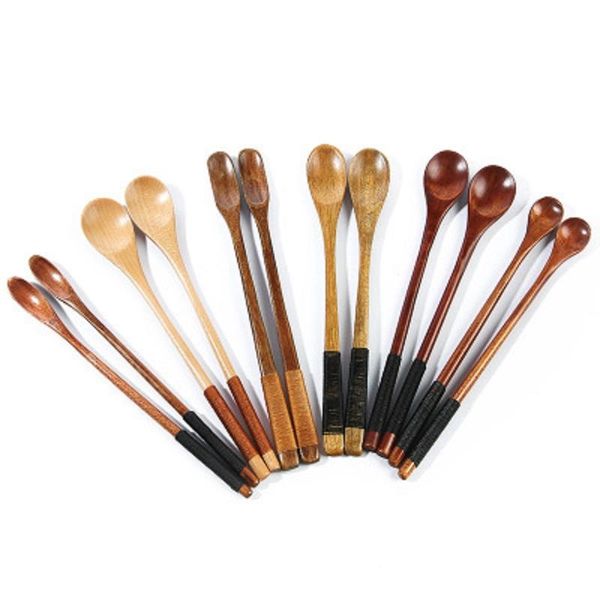 

spoons small wooden spoon kitchen cooking utensils long handle ice cream coffee tea creative handmade tableware kitche