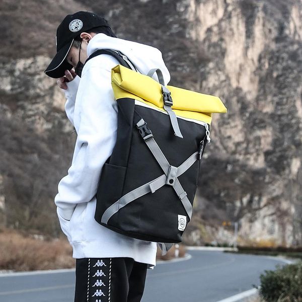 

backpack leisure women cloth fashion student school bag bagpack stitching couple trend travel rucksack street schoolbag
