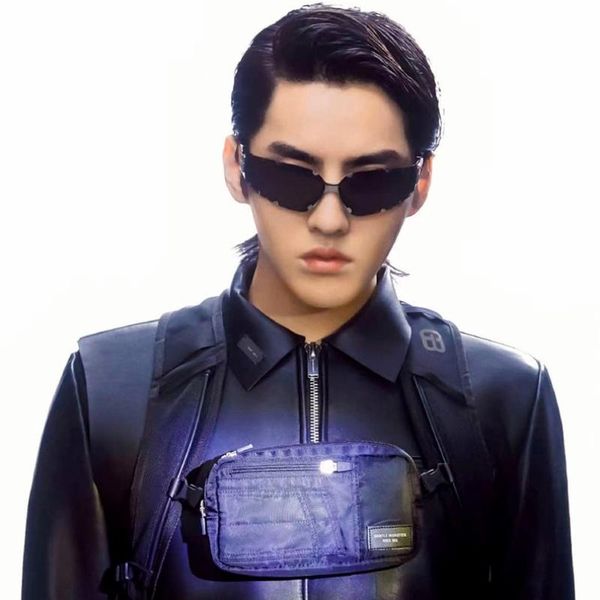 

sunglasses yifan rivet robot female ins net celebrity play decoration trendy y2k hip-hop windproof sun glasses male makeup, White;black