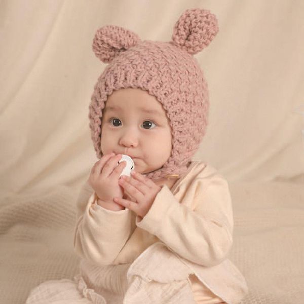 

autumn winter toddler infant knitted baby hat adorable beanie cap po props caps & hats, Yellow