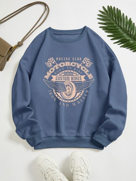 

letter & wings print thermal pullover k5wo#, White;black