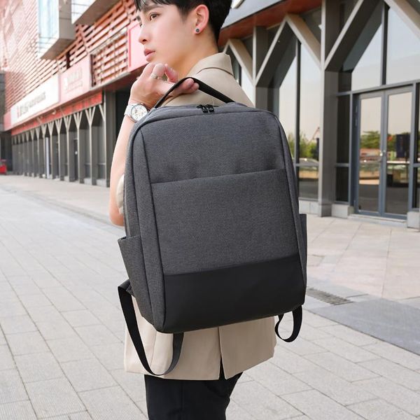 

backpack 2021 lapschool bag rucksack men's travel casual solid color fashion