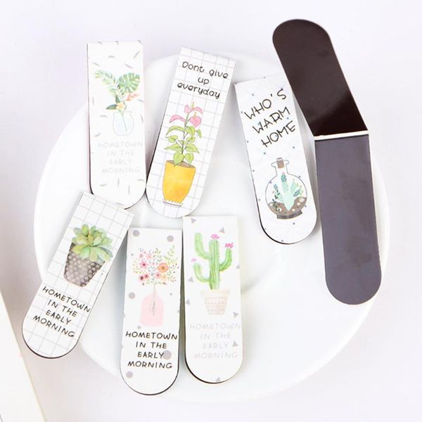 

bookmark 6pcs school marker accessories assorted plant foldable mini stationery page note gift cute magnetic colourful cartoon