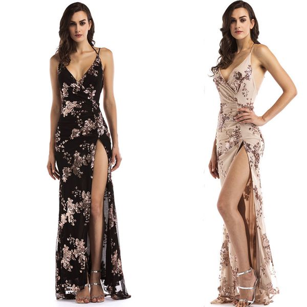 

fashion dress halter with open back and deep v-neck, Black;pink