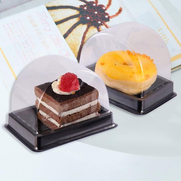 

pcs baked packing box disposable saver transparent tray storage (half round black) gift wrap