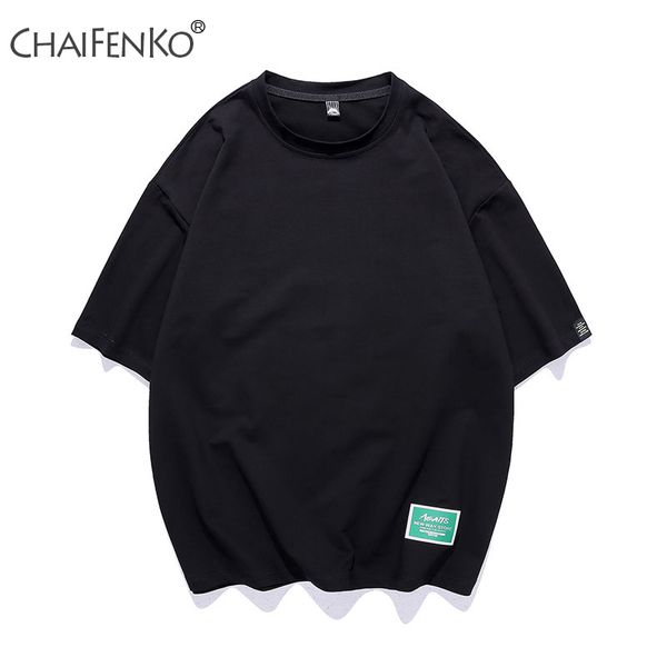 

2020 new 100% cotton loose leisure hip hop t-shirts o-neck fashion print t-shirts mens women loose letter tees, White;black