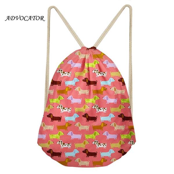 

drawstring cute dogs 3d printing women travel backpack bag kids holiday gift bags beach shoulder pouch mochila bolso