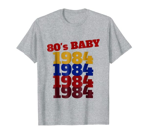 

1984 funny vintage 36th birthday 80's baby t-shirt gift, White;black