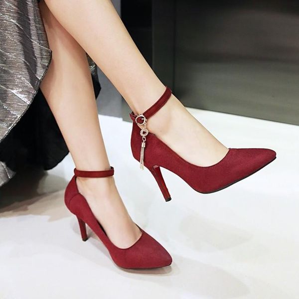

dress shoes big size 11 12 13 14 15 16 17 ladies high heels women woman pumps pointed shallow mouth diamond fine with single, Black