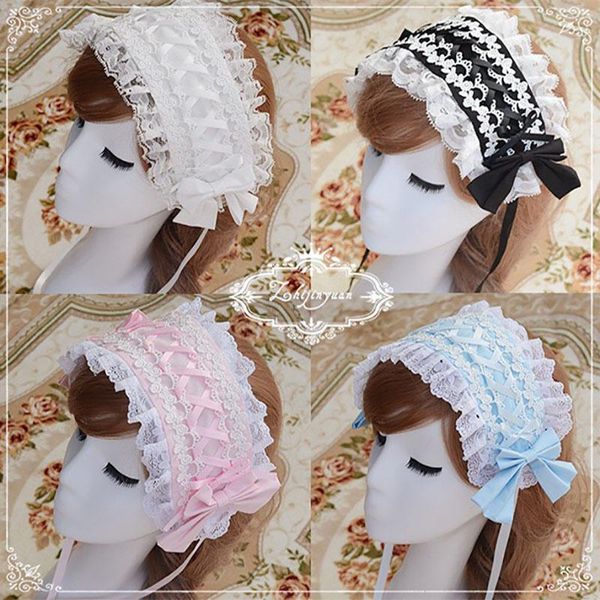

hair accessories women lolita sweet lace flower bow headwear scarf maid costume hairband accessory anime elegant bandanas hairwrap for lady