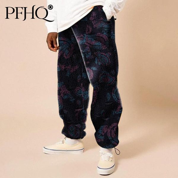 

men's pants pfhq 2021 men fashion loose european american style mid-waist straight printing long casual autumn and winter 21d9000, Black