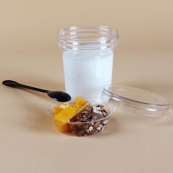 

disposable cups & straws 15pcs yogurt cup transparent plastic packaging ice cream cake dessert birthday party favors with lid 5