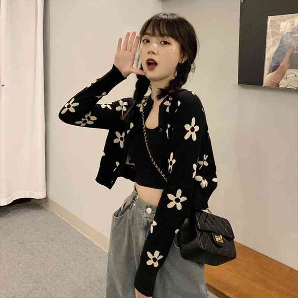 

womens knitted short cardigan fashion sweater coat lazy casual for women autumn, White;black