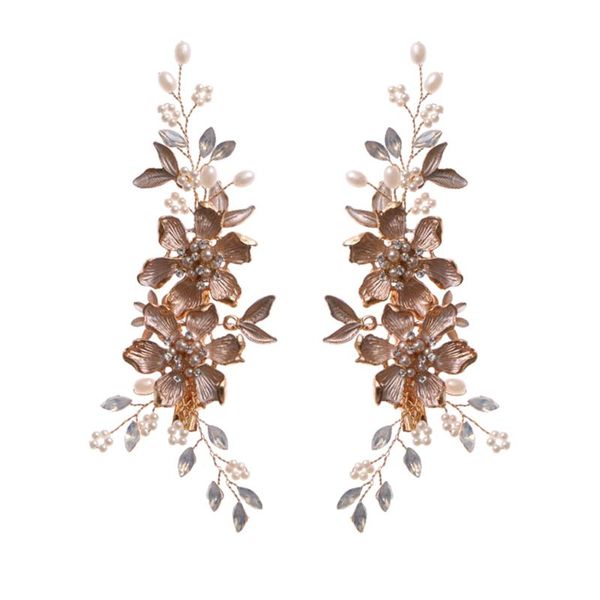 

hair clips & barrettes 1 pair floral alloy flower charm hairpins handicraft clasp, Golden;silver