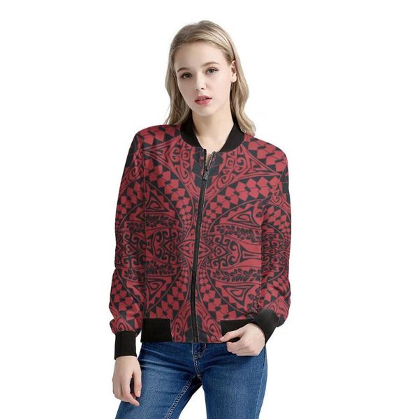 

polynesian traditional tribal style printing women plus size jackets fashionable fall coat casual girls women's, Black;brown