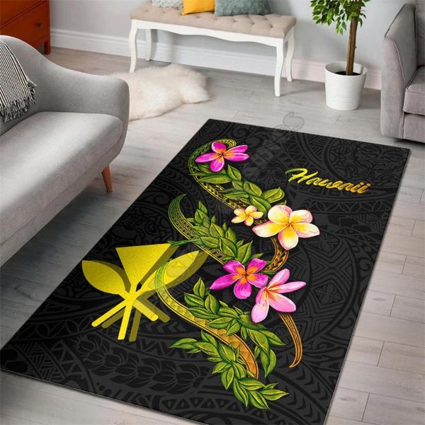 

hawaii polynesian area rug plumeria tribal floor mat non-slip dining room living soft bedroom carpet carpets