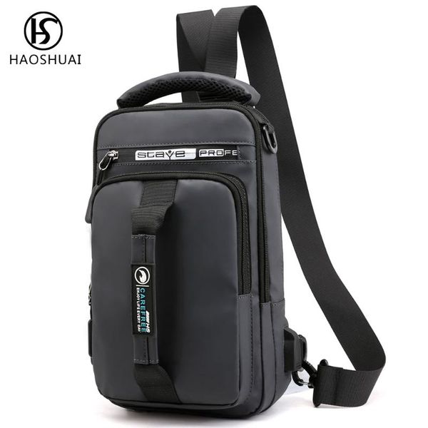 

backpack men chest waterproof sling bag satchel shoulder usb daypack travel bags