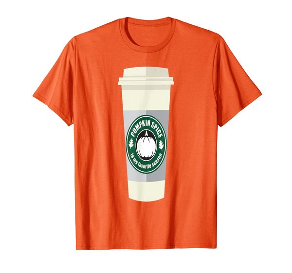 

pumpkin spice is my favorite season large latte cup autumn t-shirt, White;black